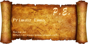 Primusz Emma névjegykártya