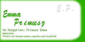 emma primusz business card